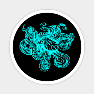 Neon Octopus Magnet